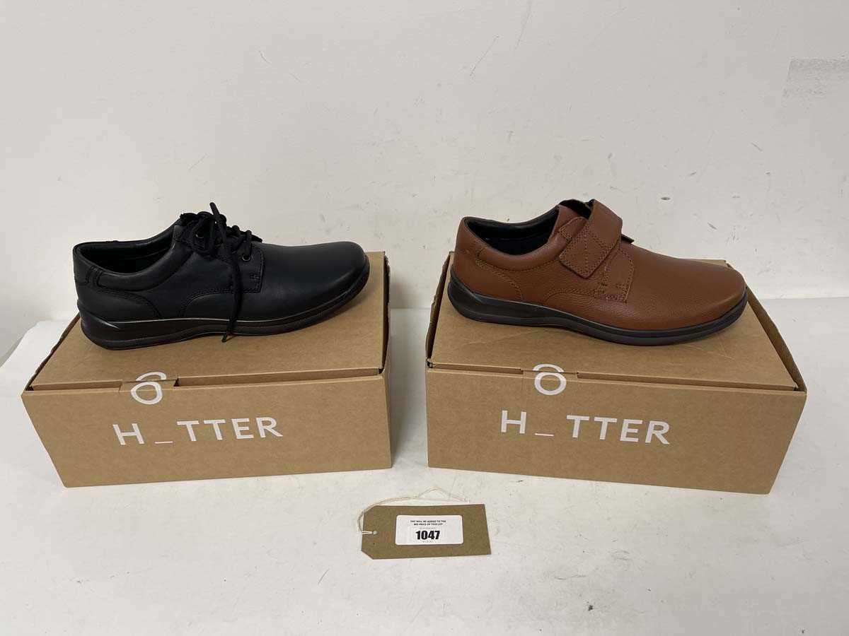 Lot 2x Boxed pairs of Hotter trainers in black /...
