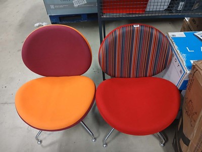 Lot 4305 - 2 multi-coloured waiting room chairs