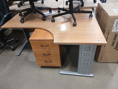 Lot 4309 - Office desk plus 3 drawer cabinet