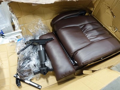 Lot 4321 - Dismantled brown office chair
