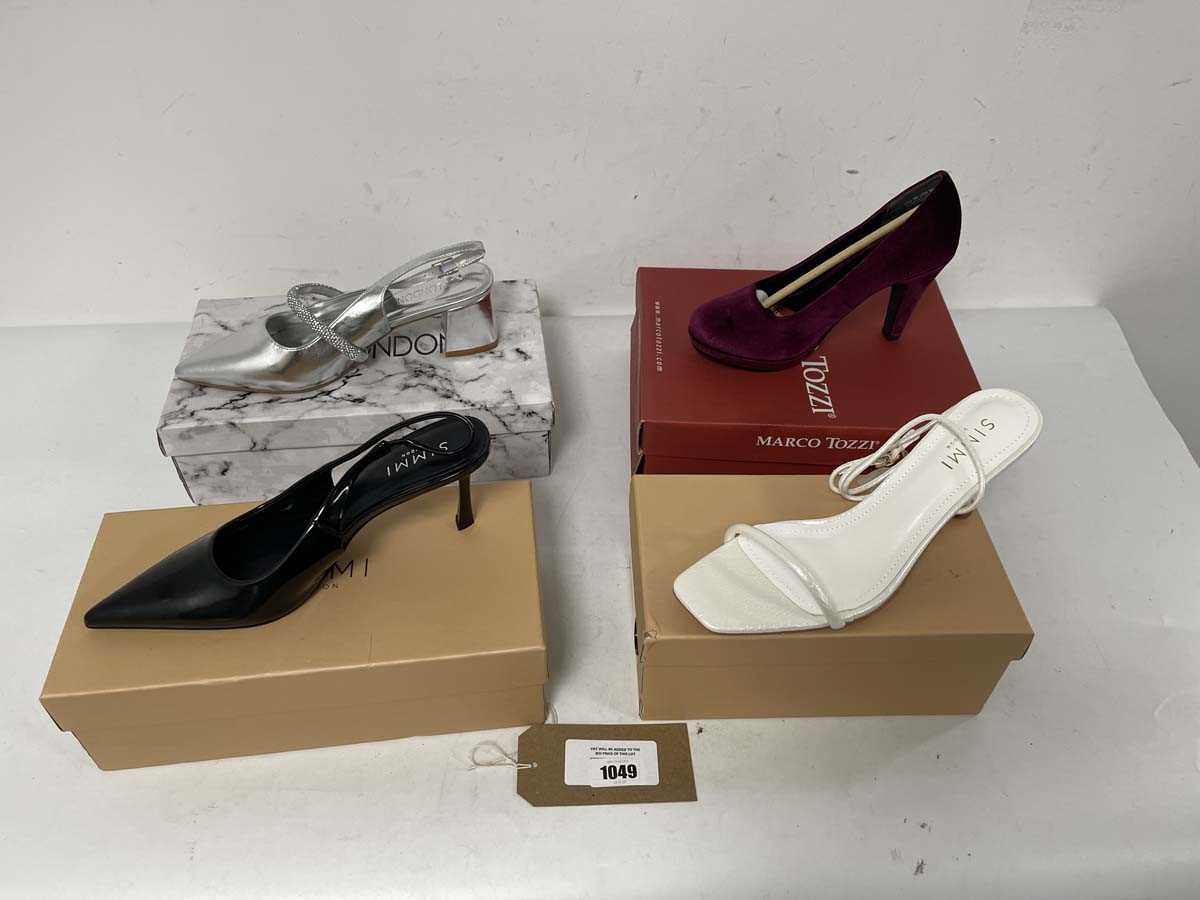 Lot 4x Boxed pairs of high heels to include Simmi...