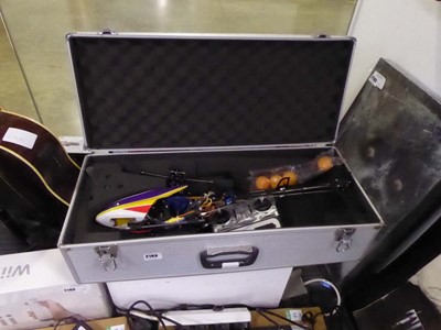 Lot 2189 - Radio controlled helicopter in a flight case