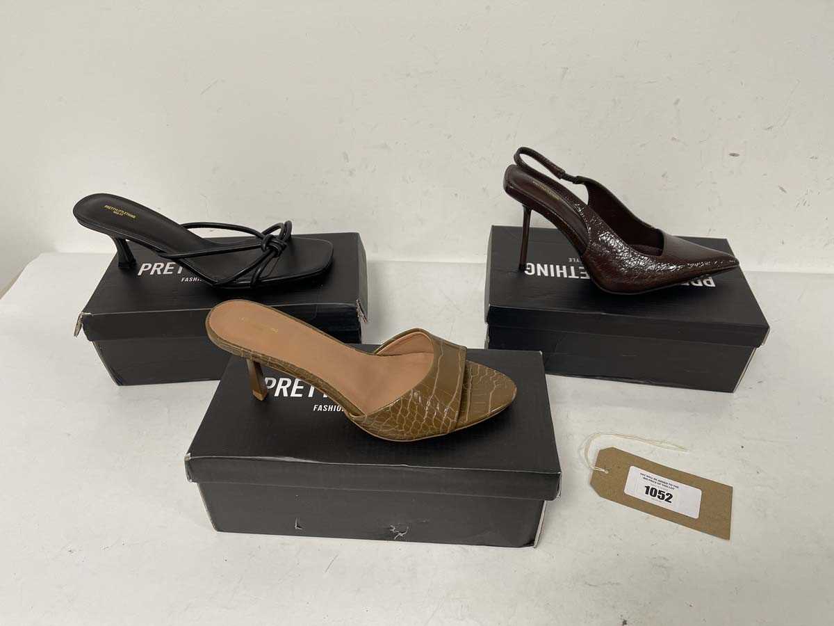 Lot 3x Boxed pairs of Pretty Little Thing high...