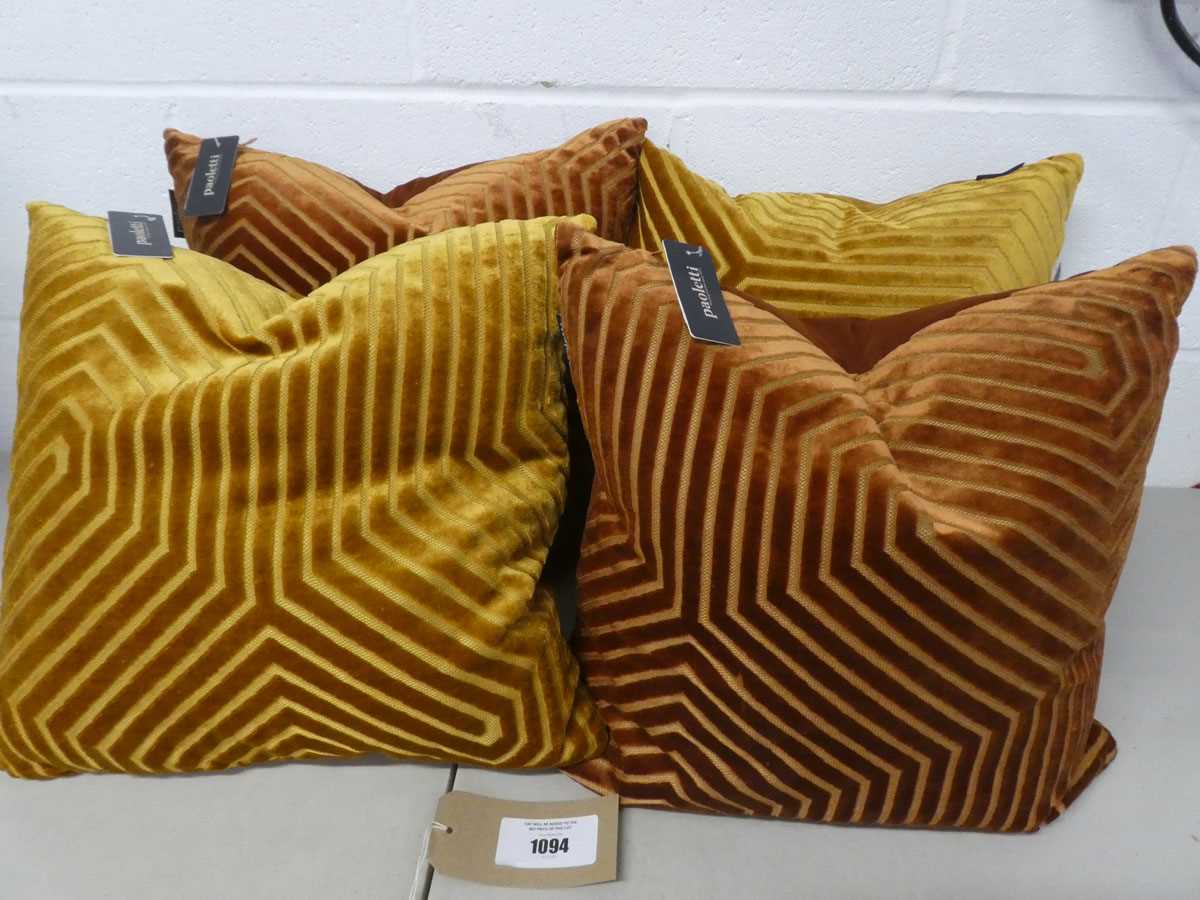 Lot X4 Paoletti feather decorative cushions in...