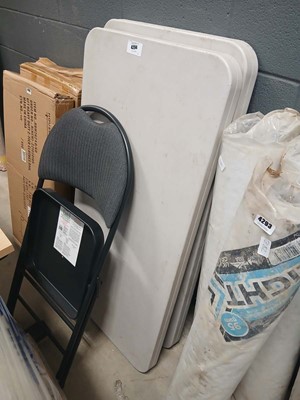 Lot 4294 - Two Lifetime tables plus a foldup office chair