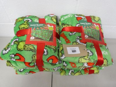 Lot X6 The Grinch fleece blankets - each 127x152cm
