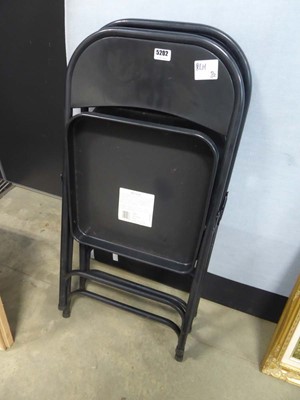Lot 5202 - Pair of metal folding dining chairs