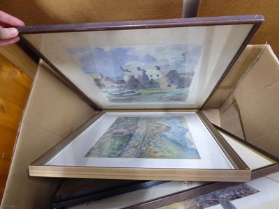 Lot 5209 - Box containing a qty of paintings and prints...