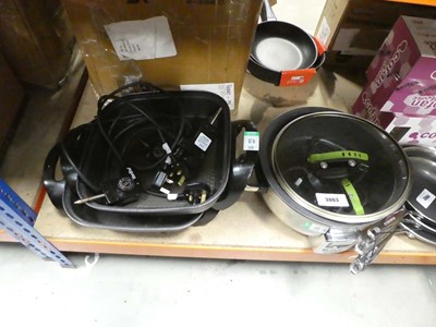 Lot 3063 - 2 Von Chef electric cooking pots plus a Green...