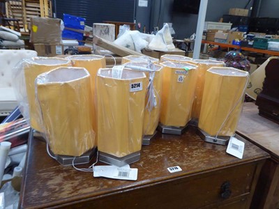 Lot 5214 - 10 table lamps with orange fabric shades