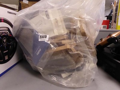 Lot 2303 - Bag containing phone cases along with a bag of...