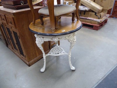 Lot 5219 - Cast iron tripod pub table