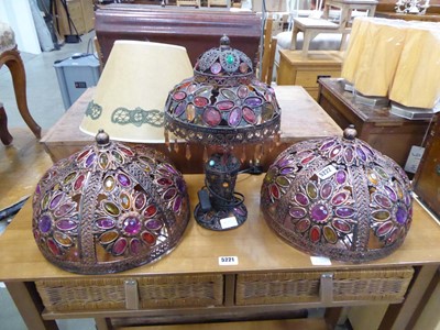 Lot 5222 - Table lamp with droplets plus a pair of...