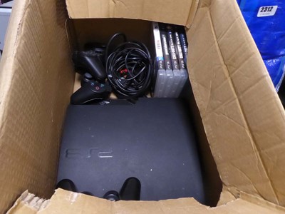 Lot 2313 - Box containing a PlayStation 3, controllers...