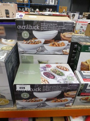 Lot 3129 - 2 Over and Back serving bowls plus a glass...