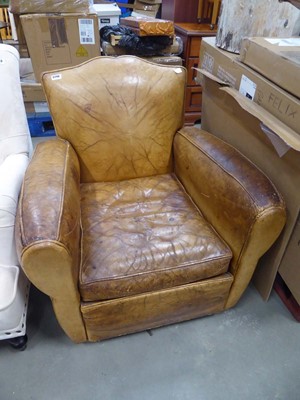 Lot 5246 - Tan leather armchair