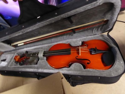Lot 2395 - Student violin and bow in case