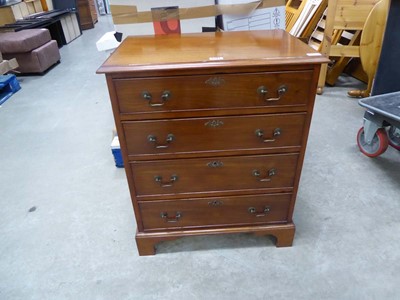 Lot 5267 - Reproduction walnut chest of 4 drawers