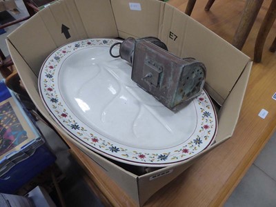 Lot 5268 - Vintage copper lantern plus a meat platter and...