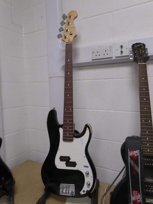 Lot 2425 - 4 string bass guitar in black and white (no...