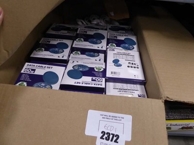 Lot 2372 - Box of cables, to include data cable sets