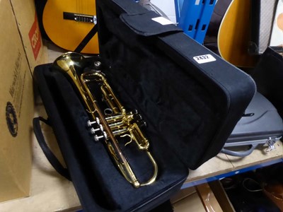 Lot 2432 - Artemis brass trumpet with mouthpiece and soft...