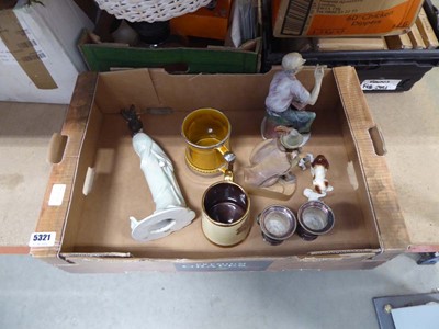 Lot 5321 - Qty of European figures plus ale mugs and pair...