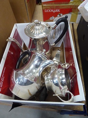 Lot 5325 - Box containing silver plate to include hot...