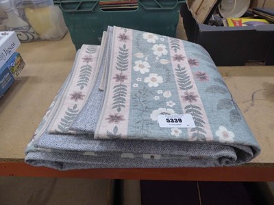 Lot 5339 - Olive green floral pattern mat