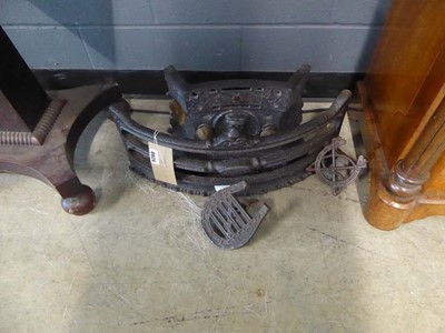 Lot 5280 - Cast iron fire curb plus trivets
