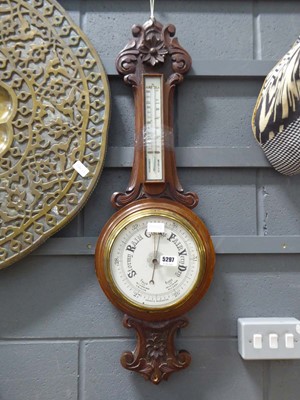 Lot 5297 - Oak banjo barometer plus a Victorian box