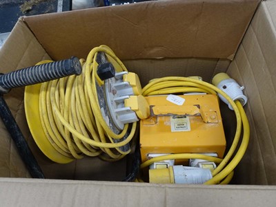 Lot 4384 - Extension lead and a 110v site transformer