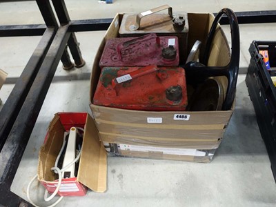 Lot 4405 - Three Esso oil canisters plus a vintage car...