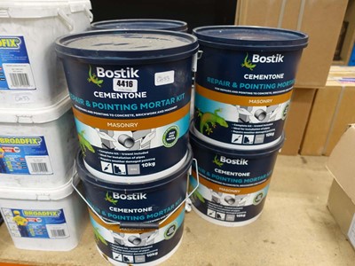 Lot 4416 - Six 10kg tubs of Bostik repair and pointing...
