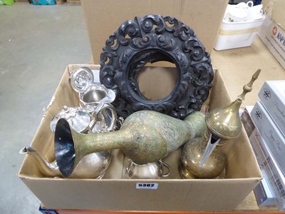 Lot 5362 - Box containing wooden circular frames, silver...