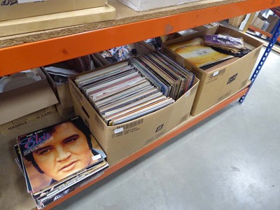 Lot 5365 - 2 boxes and stack of vinyl records