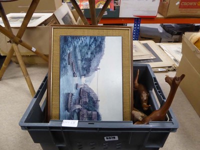 Lot 5378 - Box containing a qty of carved wooden animals...