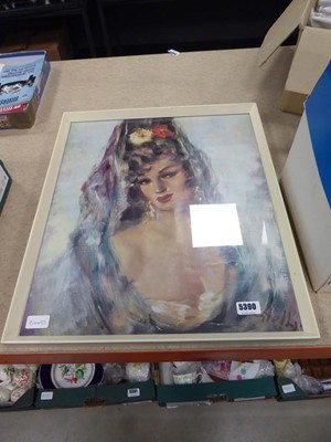 Lot 5390 - Print of a Spanish lady