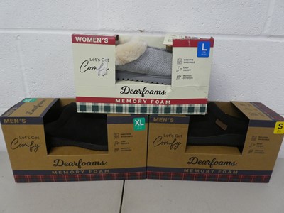 Lot X3 boxed pairs of Dearfoam memory foam...
