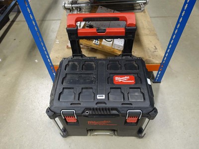 Lot 4446 - 2 wheeled portable Milwaukee tool box