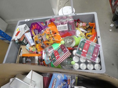 Lot 3206 - Box of various food and drink (box not included)