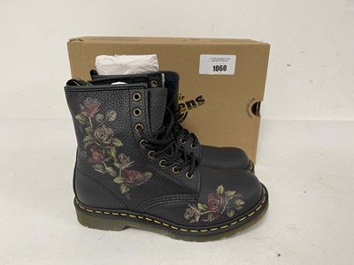 Lot Dr Martens Air Wair black floral boots size...