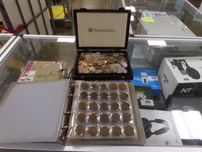 Lot 2487 - Box containing various coins along with a...
