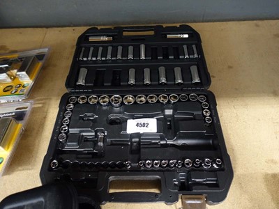 Lot 4502 - DeWalt socket and wrench set (incomplete)