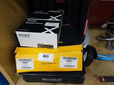 Lot 4511 - 2 box Ridex brake pads and 2 boxed Ridex brake...