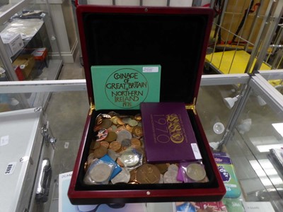 Lot 2496 - Case containing various coins and coin sets