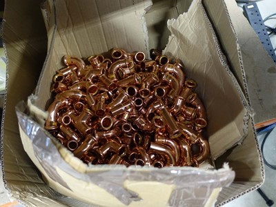 Lot 4537 - Box of copper pipe fittings