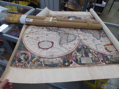 Lot 2527 - Two Linen World Maps