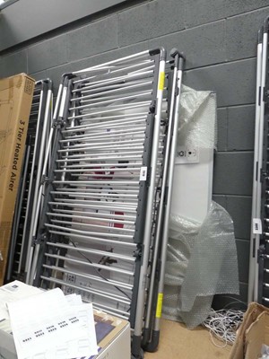Lot 3310 - 3x Black and Decker heated airers, 2x 3 tier...