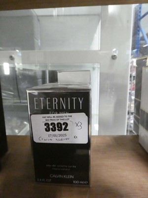 Lot 3392 - 2 Calvin Klein Eternity Eau De Toilettes plus...